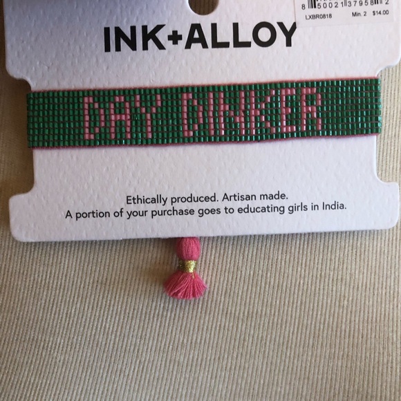INK+ALLOY Green and Pink Beaded Bracelet - Picture 3 of 3